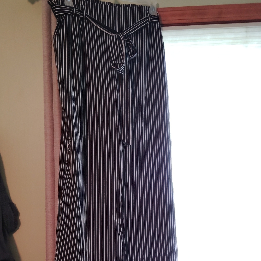 Black and White Striped Pants